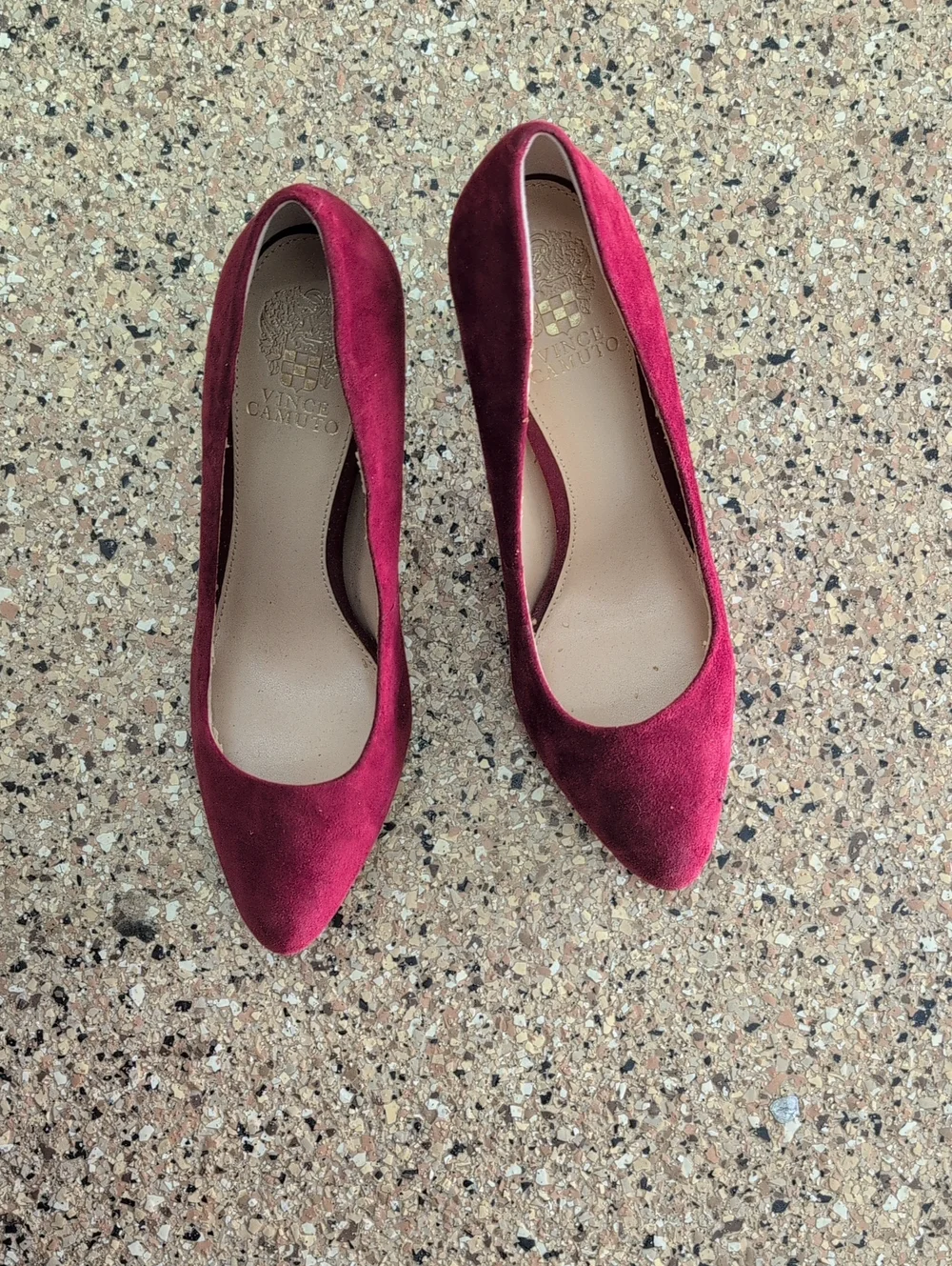 Vince Camuto Wine Suede Pointed-Toe Pumps